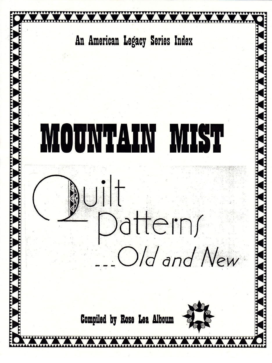 Mountain Mist Quilt Patterns Old and New